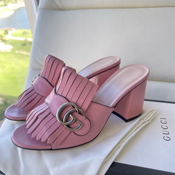 New Gucci Marmont Gg Wild Rose Leather 